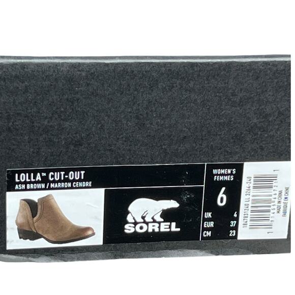 Sorel Women’s Lolla Cut Out Ash Brown Slip On Ankle Boot Size US 6 - Picture 12 of 12